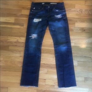 AG Destructed Tomboy Jeans
